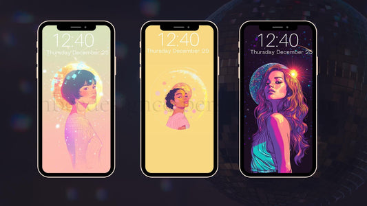 Disco Girl Phone Wallpaper Set: Retro Black Girl Magic Art (Digital Download)