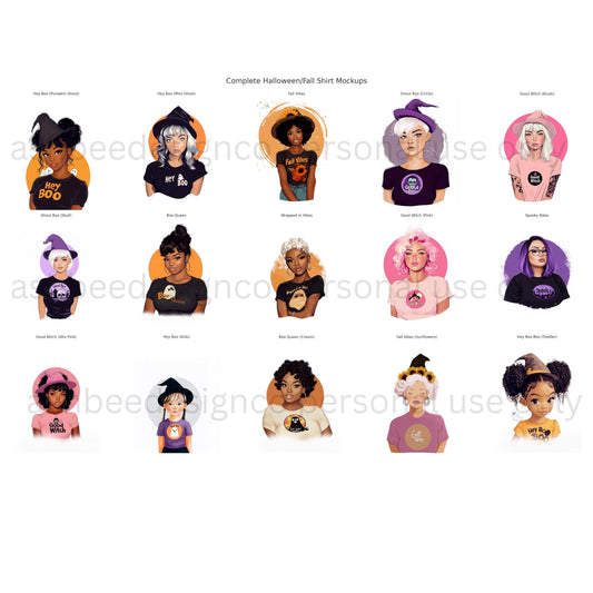 Chic Halloween Bundle Digital Shirt Designs – SVG + PNG Sublimation