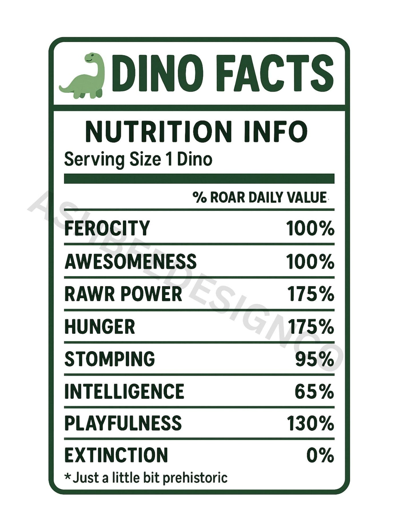 DINO Nutrition Party Label | Chip Bag