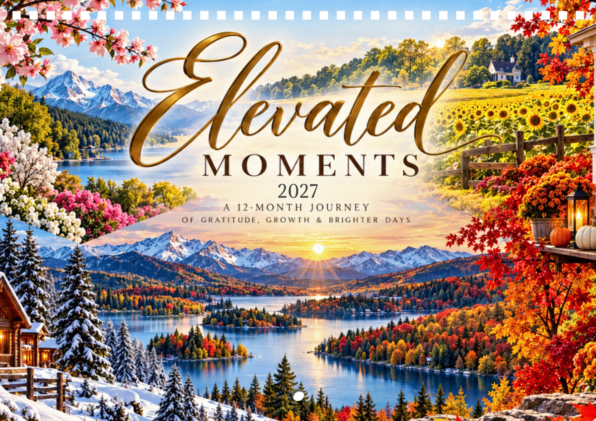 Elevated Moments Wall Calendar  A 12-Month Journey of Gratitude, Growth & Brighter Days