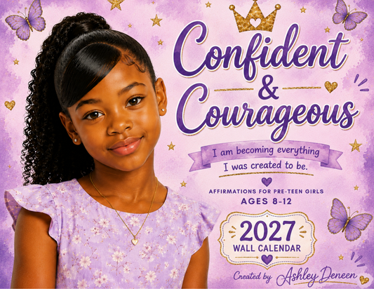 2027 Black Girl Affirmation Calendar Ages 8–12 | Confident & Courageous