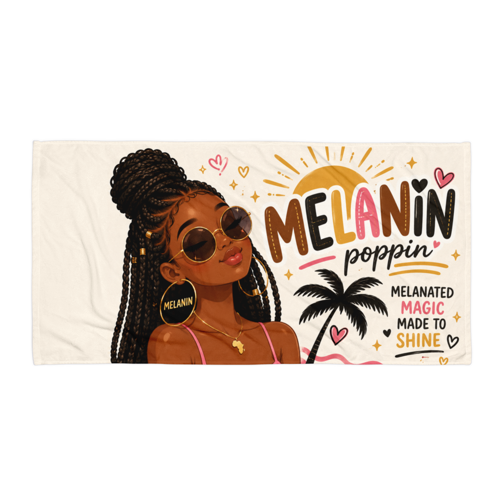 Melanin Poppin Beach Towel