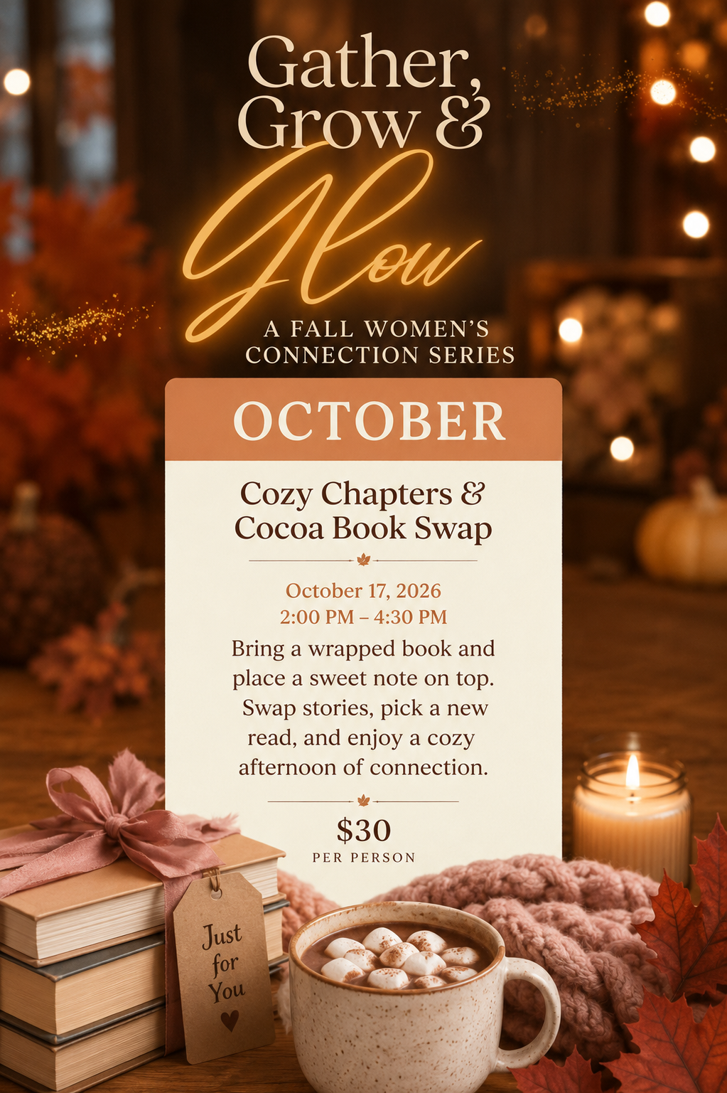 Cozy Chapters & Cocoa Book Swap Ticket